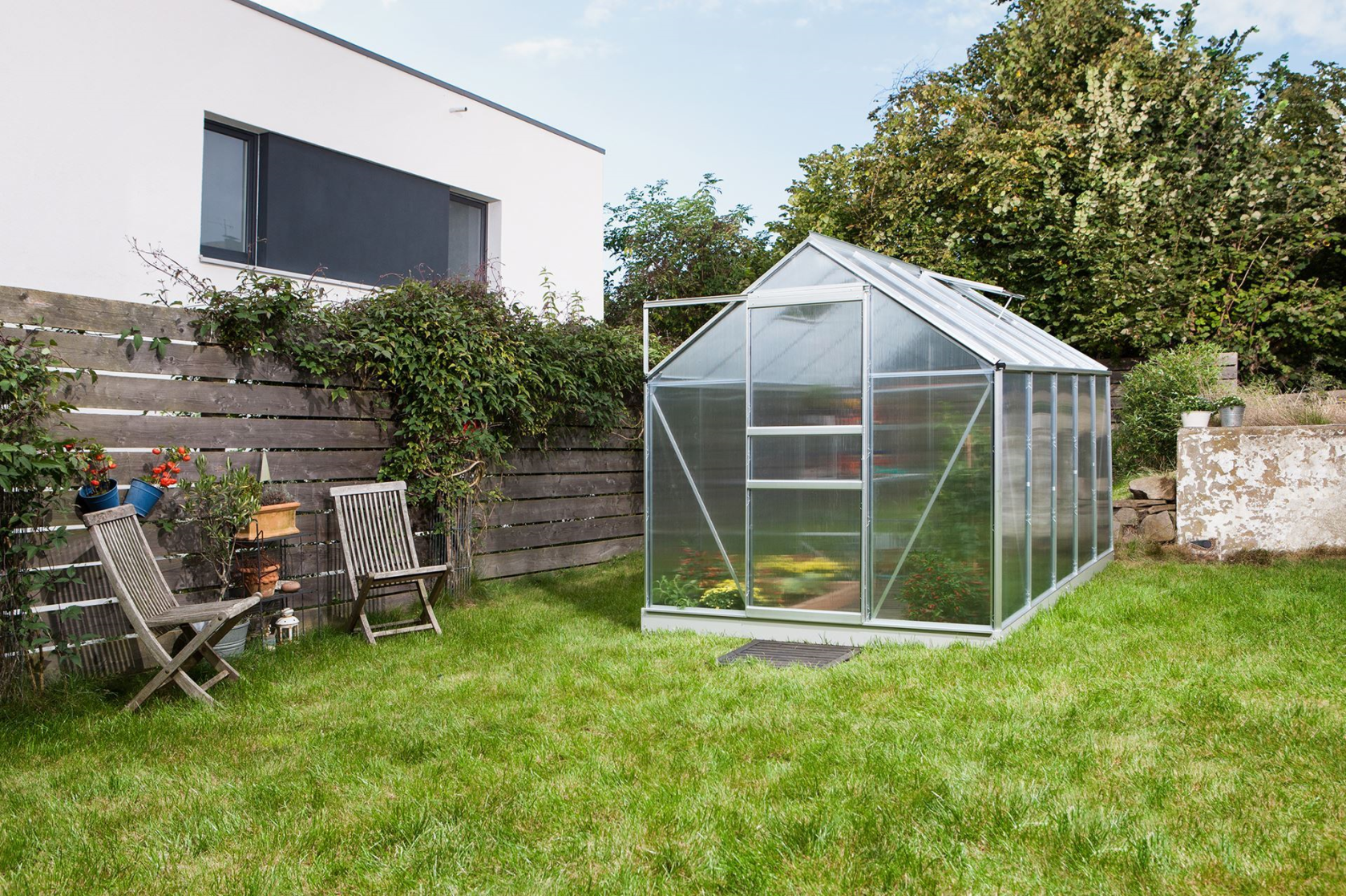 Vitavia Venus serre - 6,2m² - met 6 mm polycarbonaat - Aluminium
