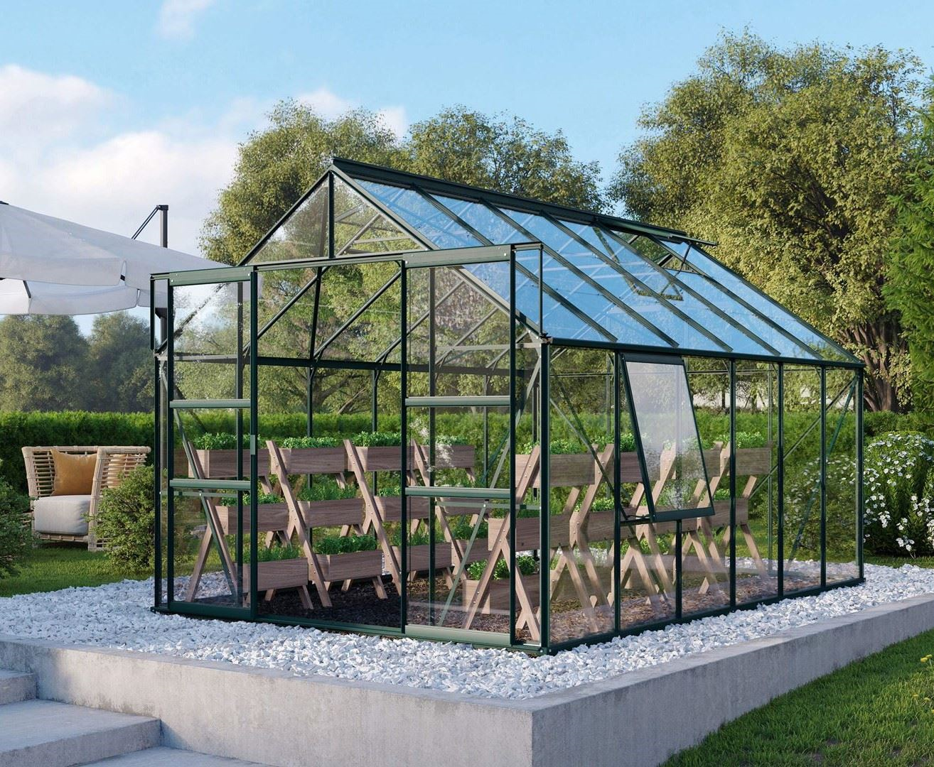 Vitavia Meridian 2 serre - 9,9m² - Donkergroen