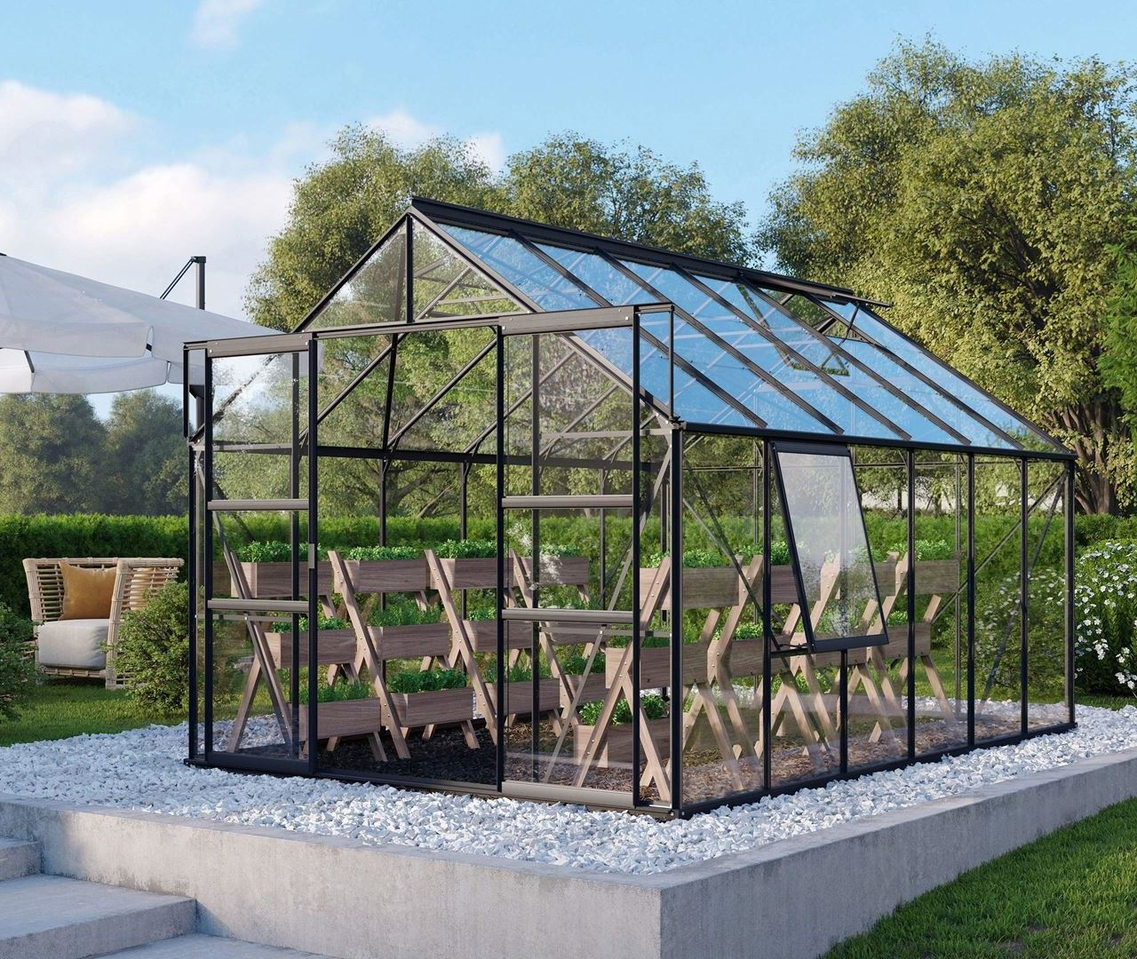 Vitavia Meridian 2 serre - 9,9m² - Zwart