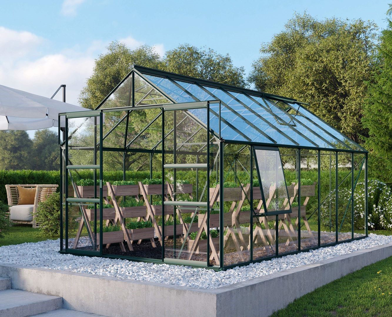 Vitavia Meridian 2 serre - 11,5m² - Donkergroen
