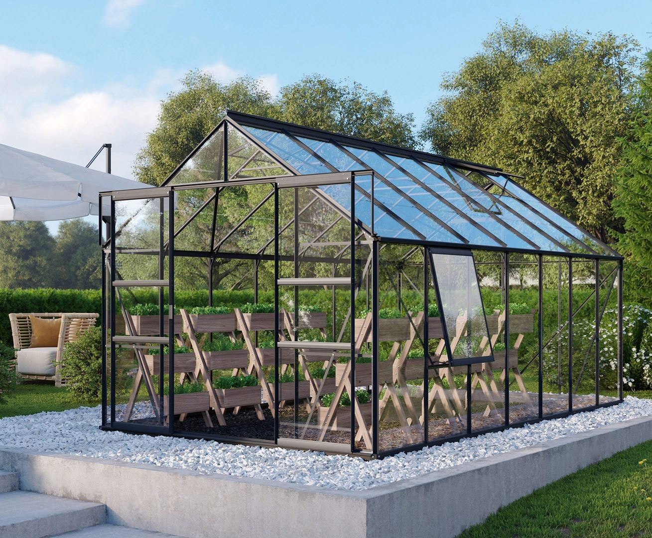 Vitavia Meridian 2 serre - 11,5m² - Zwart