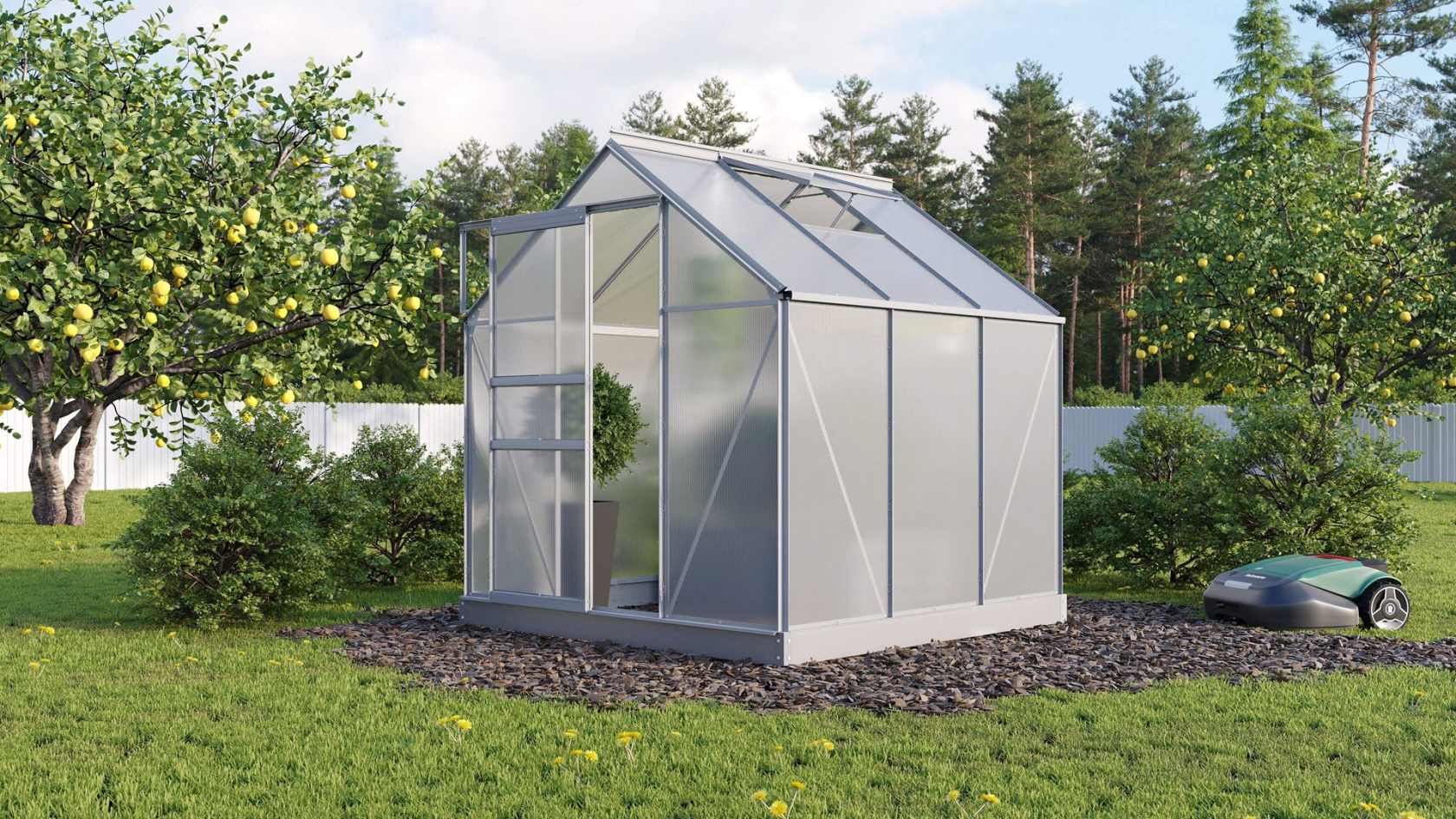 Vitavia Planet serre - 3,8m² - met 6 mm polycarbonaat - Aluminium