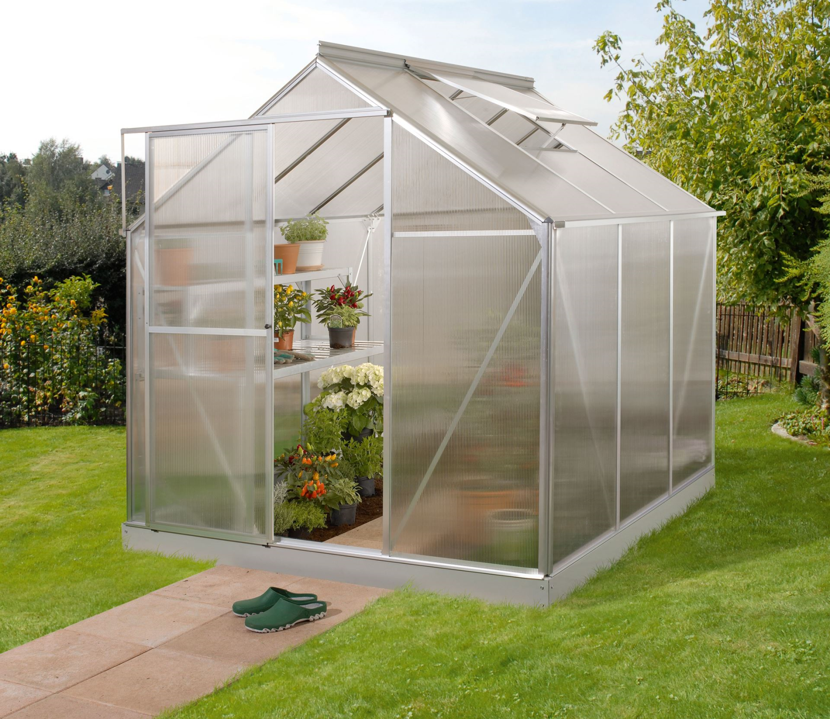 Vitavia Triton serre - 3,8m² - met 4 mm polycarbonaat - Aluminium
