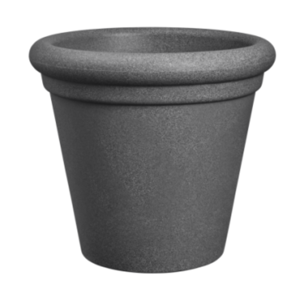 Florus Grace Rim Rond 47cm Bloempot - Antraciet - Met Decoratieve Rand - Voor Binnen&Buiten afbeelding