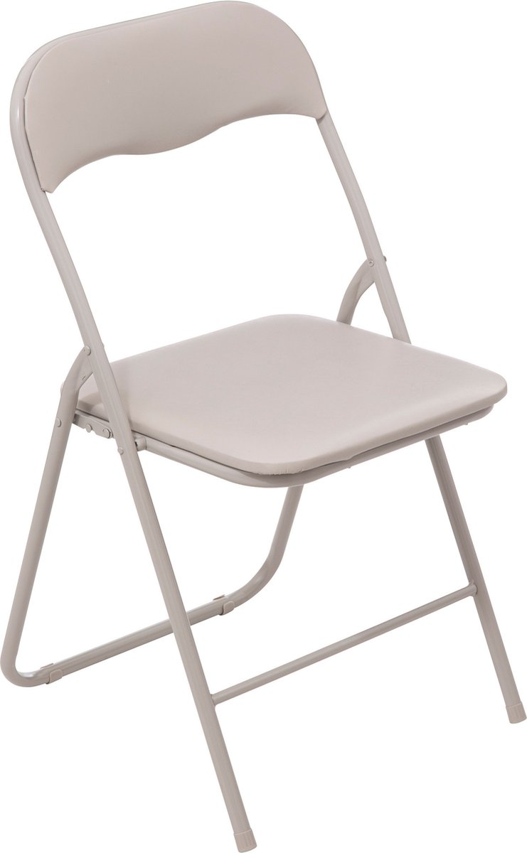 5Five Klapstoel met PVC Zitting - Beige - 44 x 48 x 79 cm - Inklapbaar afbeelding