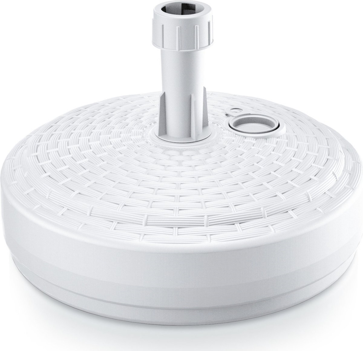 Prosperplast Parasolvoet Rond - 39 cm - Rotan look - Wit - 10 Liter afbeelding