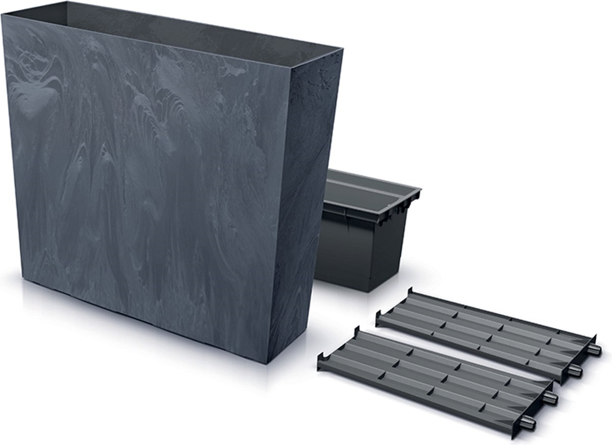 Prosperplast Urbi Case Beton Effect T - 77 x 68,6 cm - Antraciet - Hoge Plantenbak