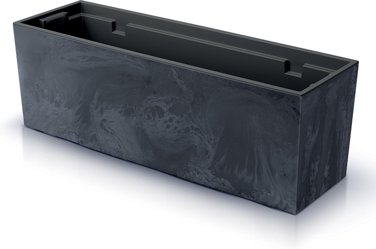 Prosperplast Urbi Case Beton Effect - 58 x 18 cm - Antraciet - Rechthoekige Plantenbak afbeelding