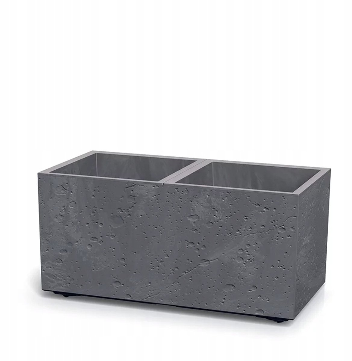 Prosperplast Sierra Case Beton Effect Plantenbak - 77 x 38,5 cm - Marengo - Inclusief wieltjes afbeelding