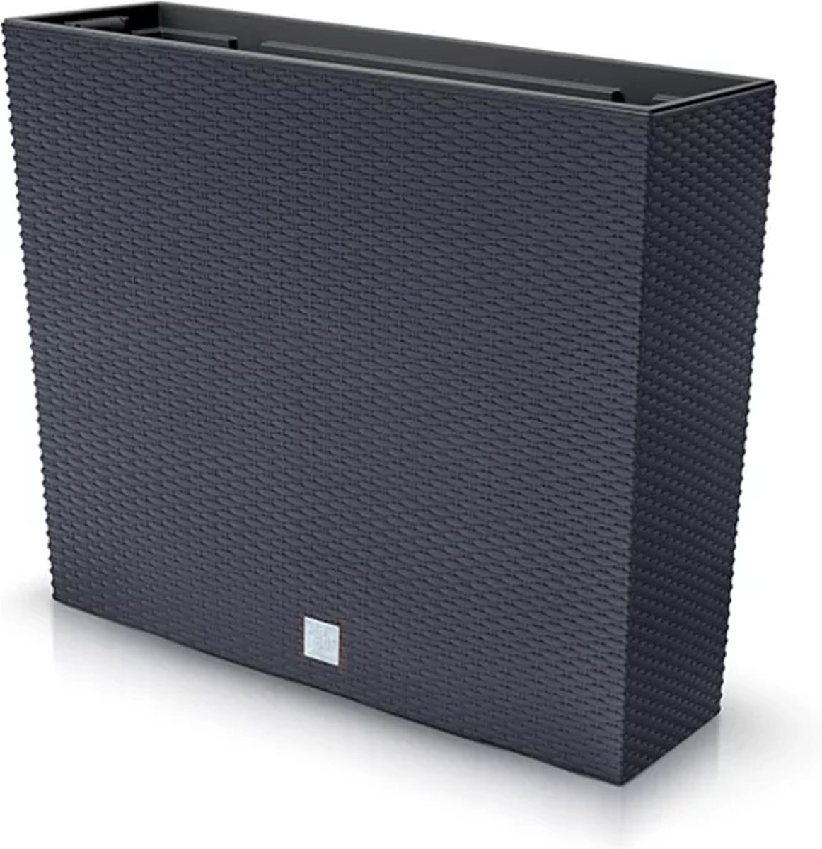 Prosperplast Rato Case Tower Bloempot - Antraciet - 58 cm Breed - Rattan Look afbeelding