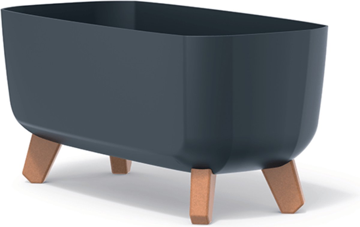 Prosperplast Gracia Case Plantenbak - 39 x 19,5 cm - Antraciet - Op poten afbeelding