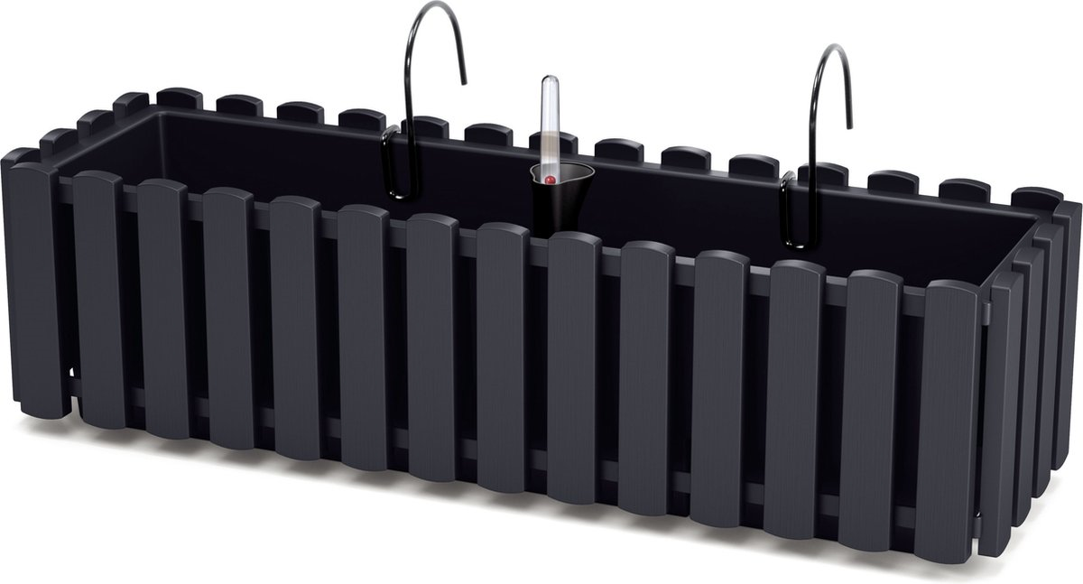 Prosperplast Boardee Fencycase W Hangende Bloembak - Houtlook - 58 cm - Antraciet