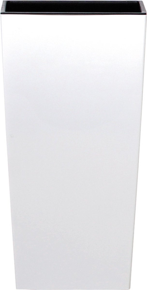 Prosperplast Furu Stripes Bloempot - Wit -Ø 30 cm - Met binnenpot afbeelding