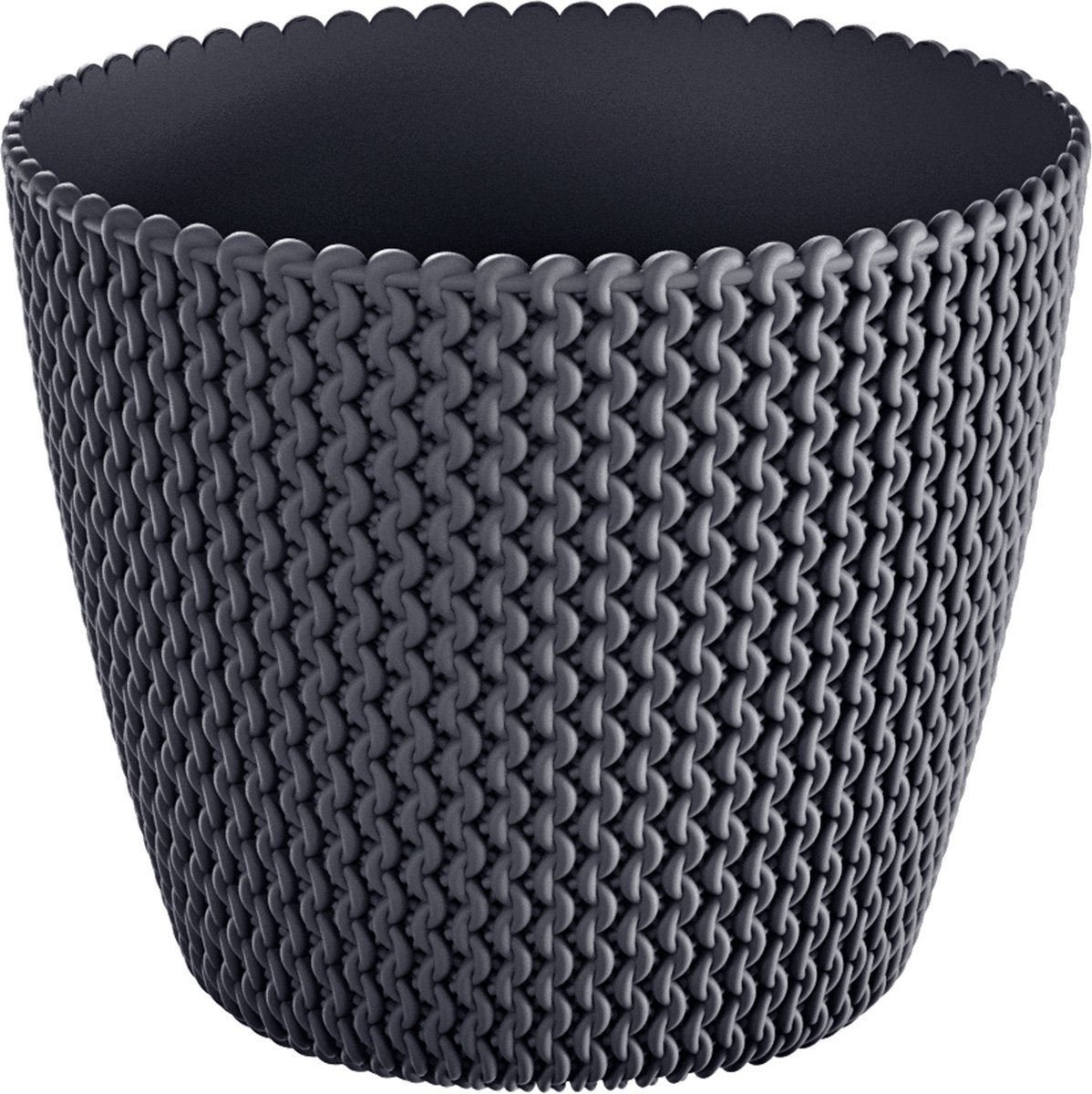 Prosperplast Heos P Bloempot - Antraciet -Ø 27 cm - Inclusief binnenbak afbeelding