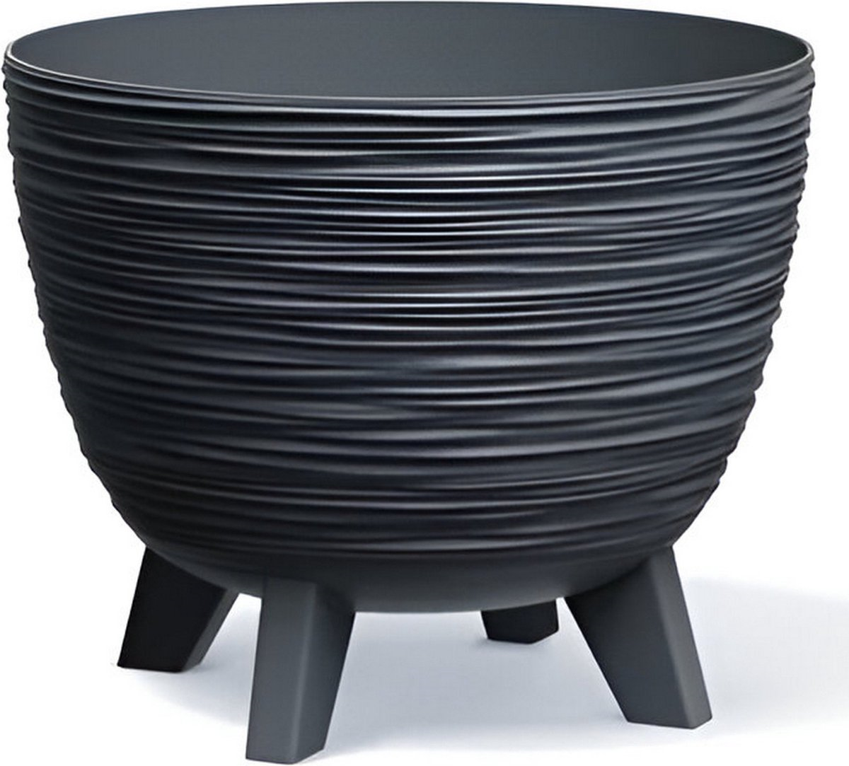 Prosperplast Furu Bowl Bloempot op pootjes - Antraciet - Ø 24 cm - 5 Liter