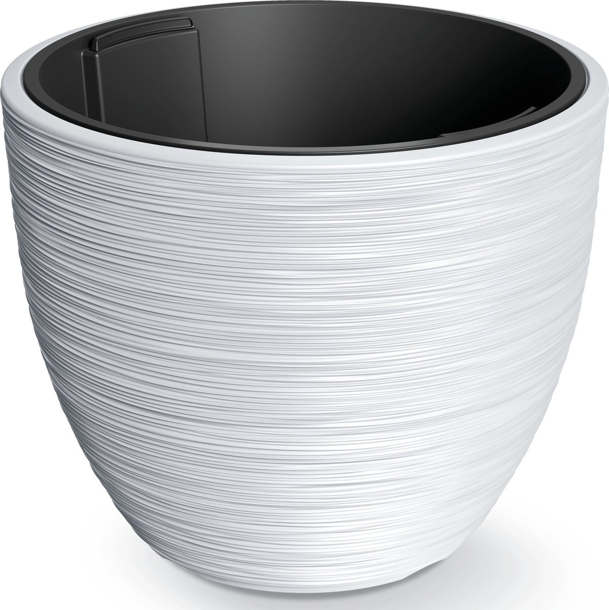 Prosperplast Furu Stripes Bloempot - Wit - Ø 47 cm - Met binnenpot