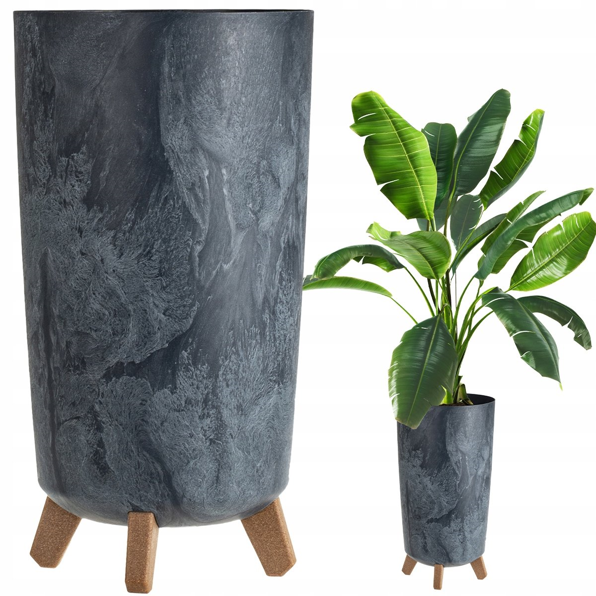 Prosperplast Sierra Square Beton Effect Plantenbak - Marengo - 29x29 cm afbeelding