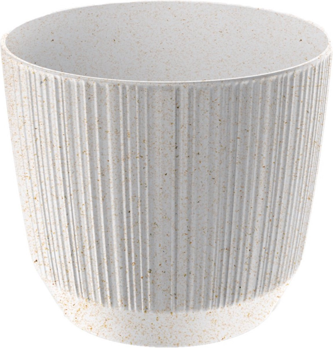 Prosperplast Ryfo Eco Wood Bloempot met strepen - 12,6 cm - Eco Wit