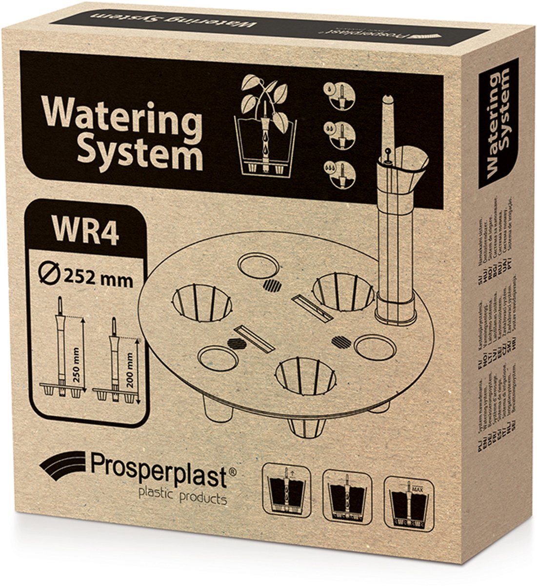 Prosperplast WR4 Bewateringssysteem Rond - Ø 25,2 cm - Zwart - Voor bloempotten