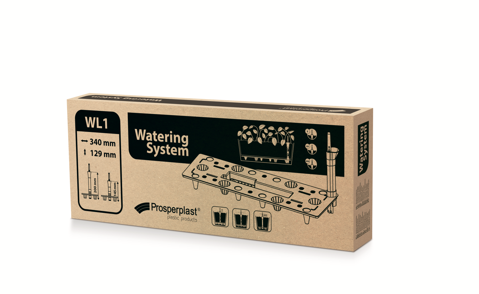 Prosperplast Watering System Long WL1 - Zwart - Voor langwerpige plantenbakken