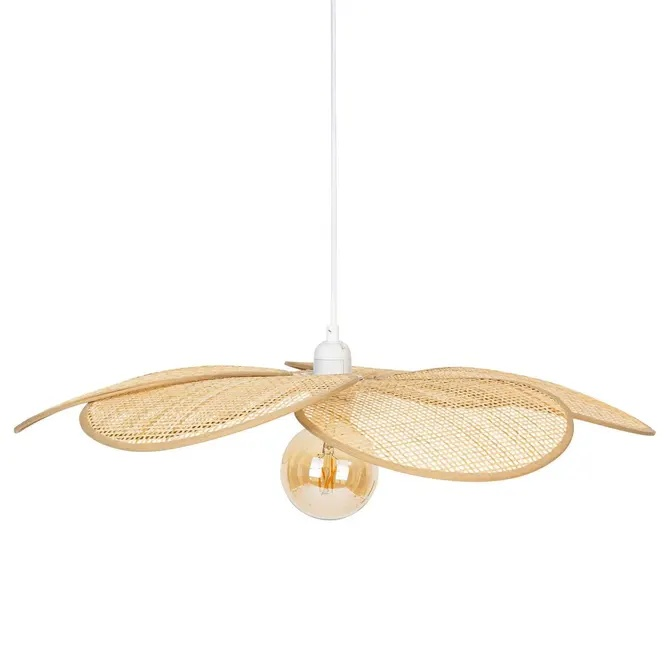 Atmosphera Hanglamp Rym -Ø62 cm - Bamboe Bloemvorm - Beige/Natuur afbeelding