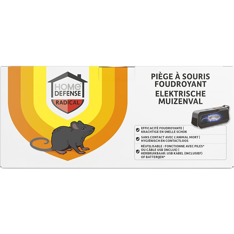 Home Defense Elektrische Muizenval - Gifvrij - Inclusief USB-kabel - Zwart afbeelding