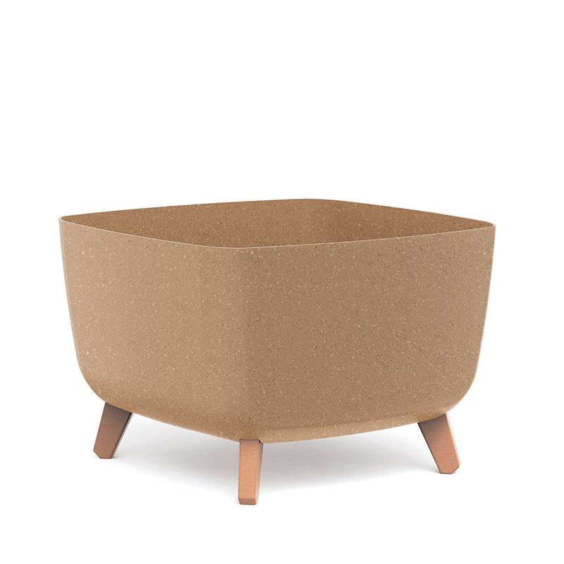 Prosperplast Gracia Square Eco Wood Bloempot - 39 cm - Eco Wit - Op poten afbeelding