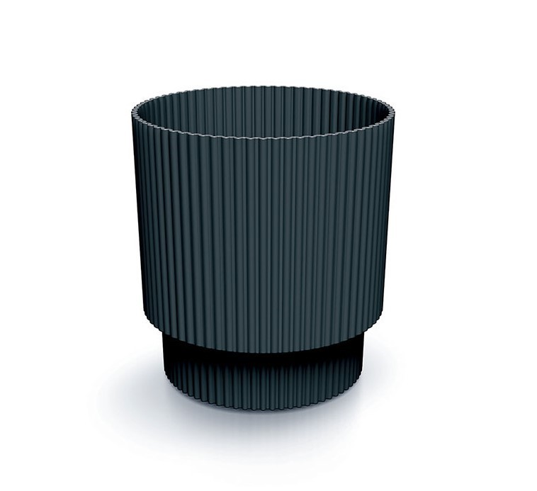 Prosperplast Milly Round Bloempot - Antraciet -Ø 15 cm - 21,5 cm hoog afbeelding