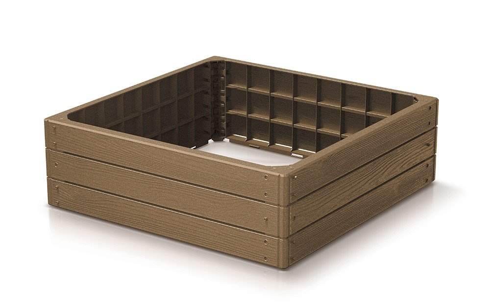 Prosperplast Base Woody Tuinbed 75 x 75 x 25 cm - Verhoogde Bloembak - Naturo ECO afbeelding