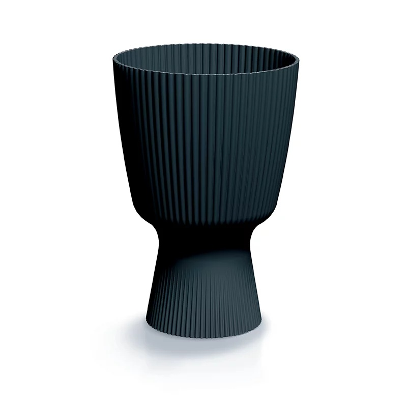 Prosperplast Milly Round Bloempot - Antraciet -Ø 19 cm - 27,7 cm hoog afbeelding