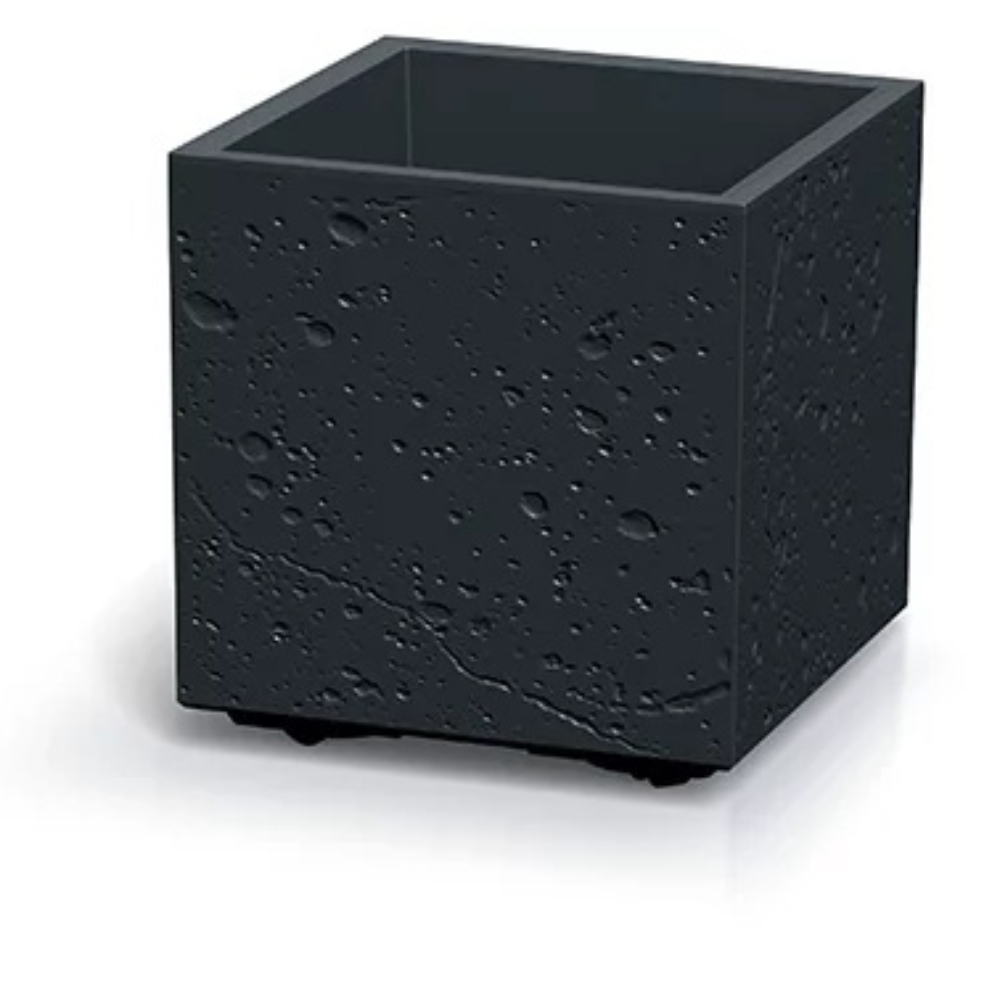 Prosperplast Sierra Square Beton Effect Plantenbak - Zwart Beton - 29x29 cm afbeelding