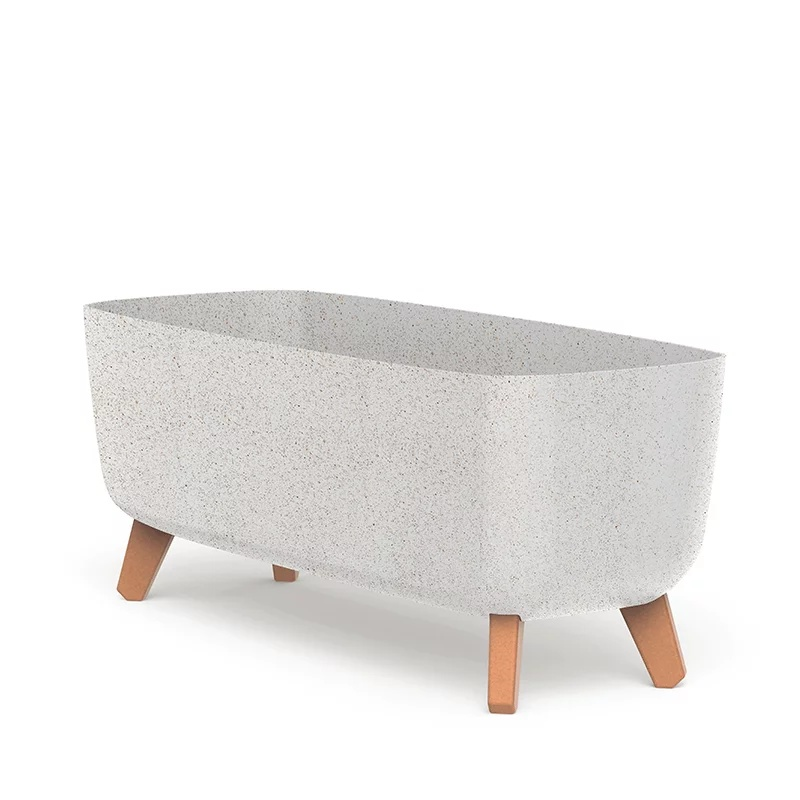 Prosperplast Gracia Case Eco Wood Plantenbak - 58 x 24 x 23,5 cm - Eco Wit afbeelding