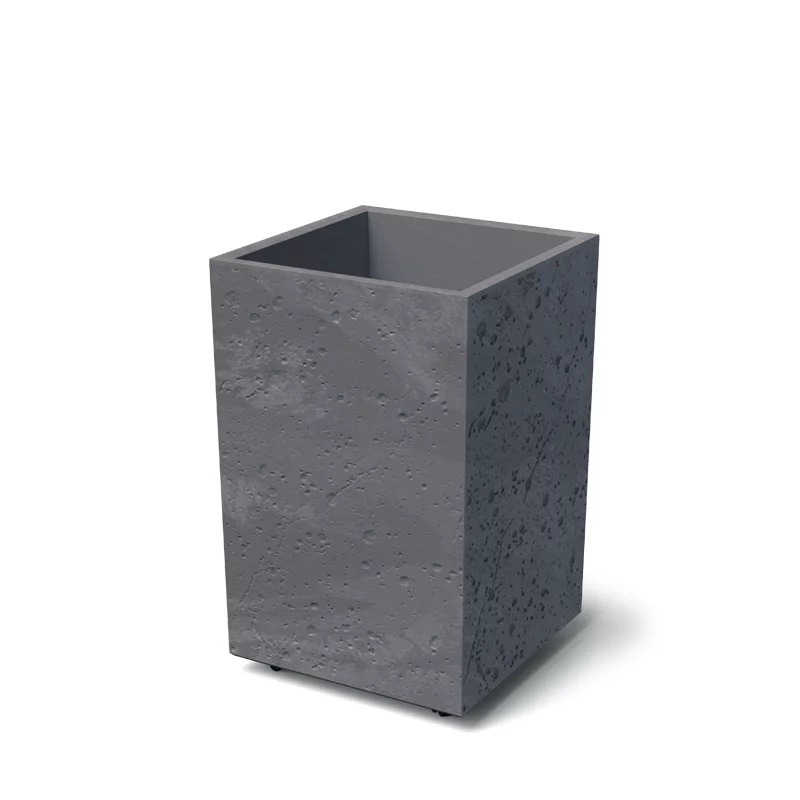 Prosperplast Sierra Square High Beton Effect Zuilpot - Marengo - 60 cm hoog afbeelding