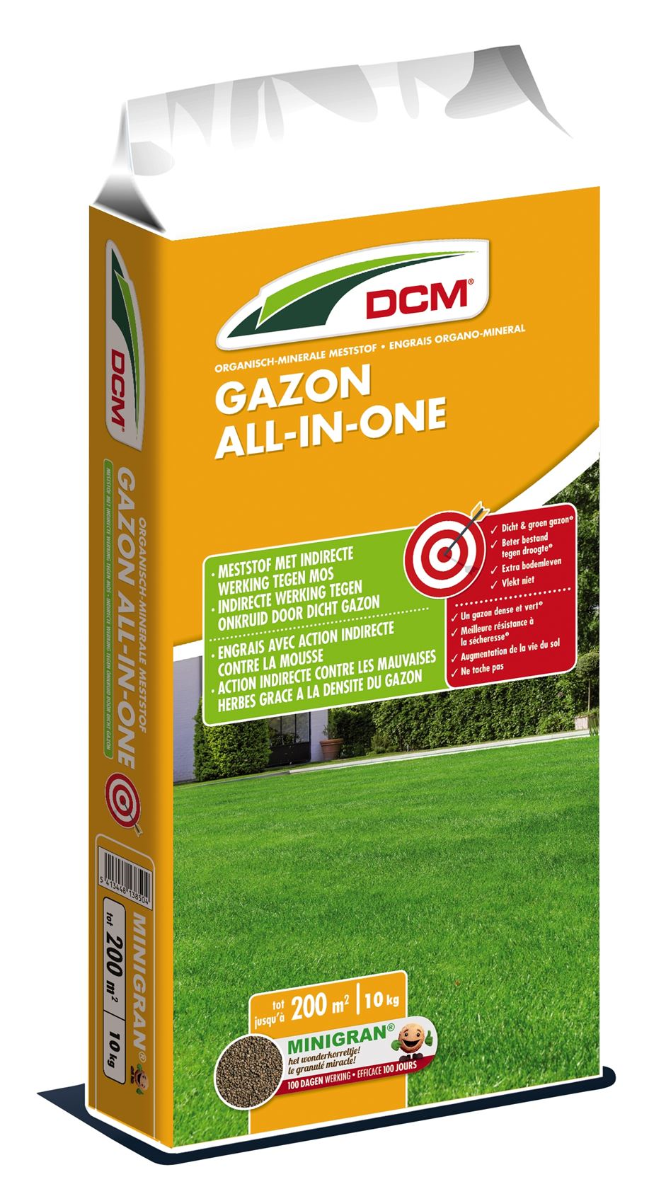 DCM gazonmeststof 10 kg voor 200 m²- All-in-one