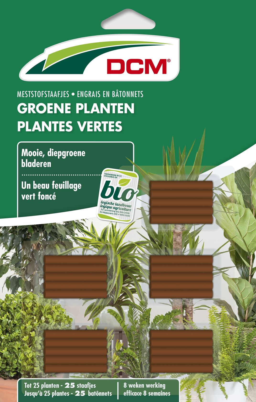 DCM meststof voor groene planten -staafjes - 25 stuks