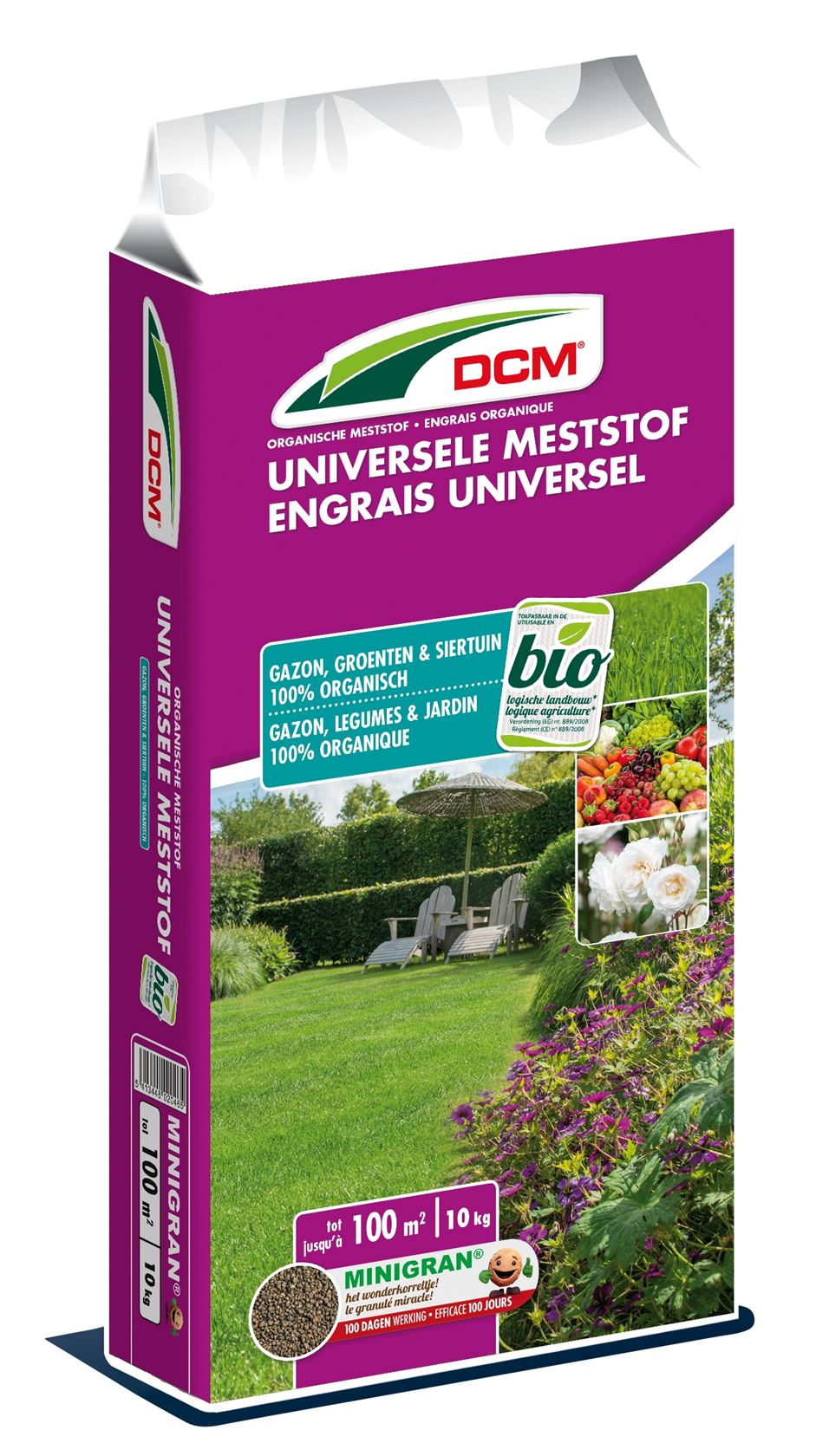 DCM meststof voor gazon, groenten en sierplanten 10 kg voor 100 m² - bio