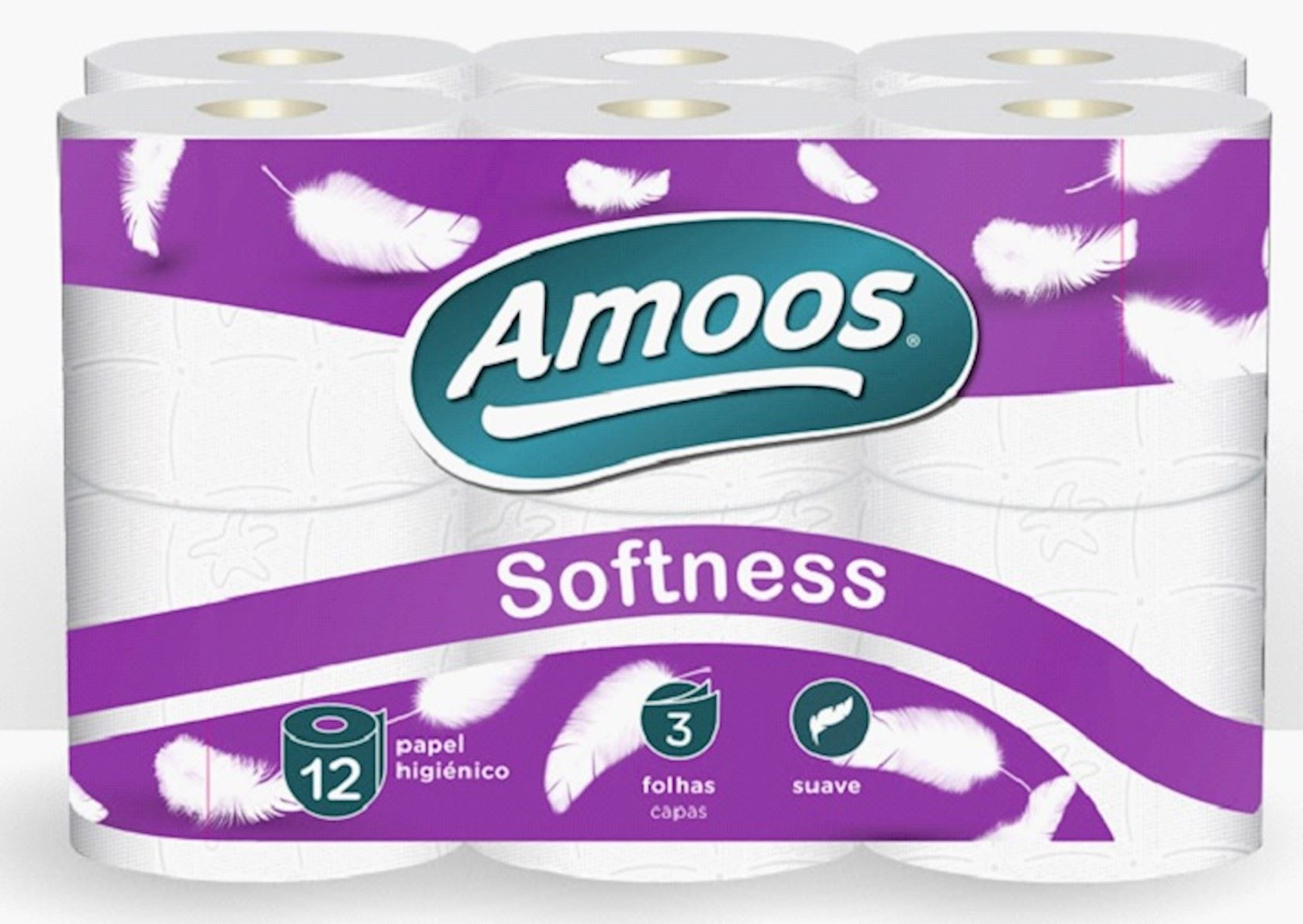 Amoos 3-laags toiletpapier - 12 rollen wc-papier