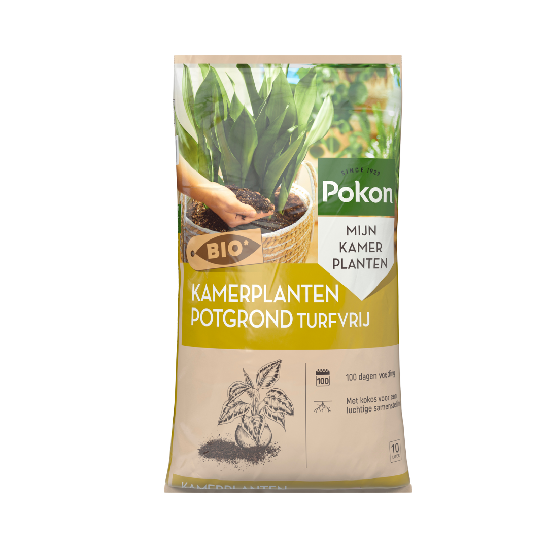 Pokon turfvrije bio potgrond voor kamerplanten - 10L - 100 dagen voeding afbeelding