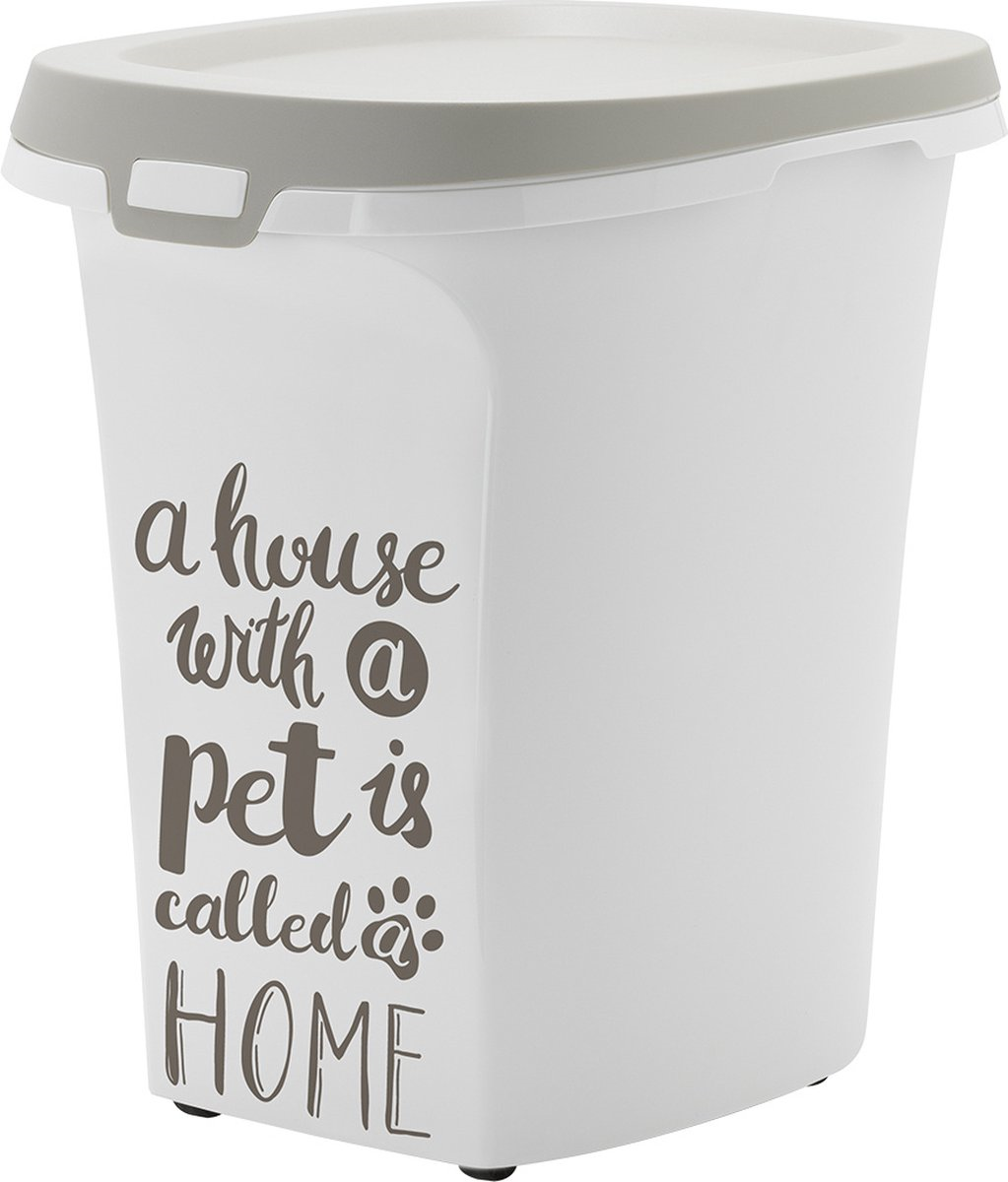 Moderna Voercontainer Trendy Story Pet Wisdom - 10 Liter - 30 x 20 x 36.5 cm - Wit/Taupe afbeelding