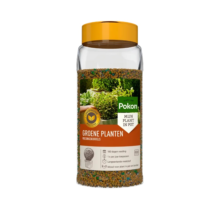 Pokon groene planten voedingskorrels NPK 15-10-12 - 800 gram - 180 dagen voeding afbeelding