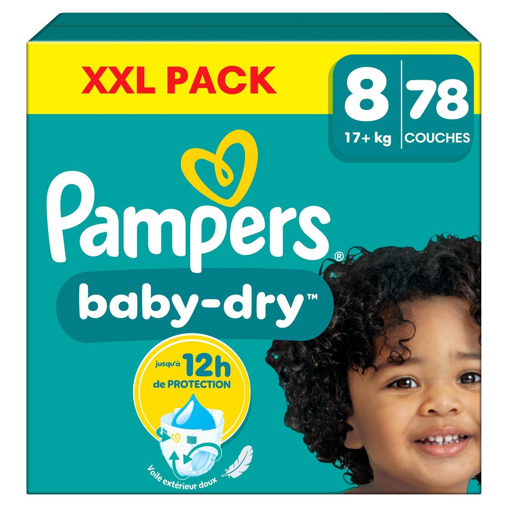 Pampers Baby-Dry luiers - Maat 8 (17+kg) - 78 luiers afbeelding