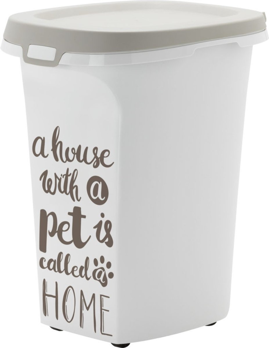 Moderna Voercontainer Trendy Story Pet Wisdom - 20 Liter - 36.5 x 29 x 42.5 cm - Wit/Taupe afbeelding