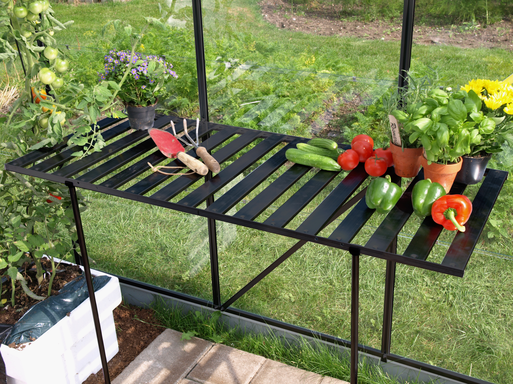 Vitavia opklapbare tafel - zwart - 120cm x 56cm x 81cm