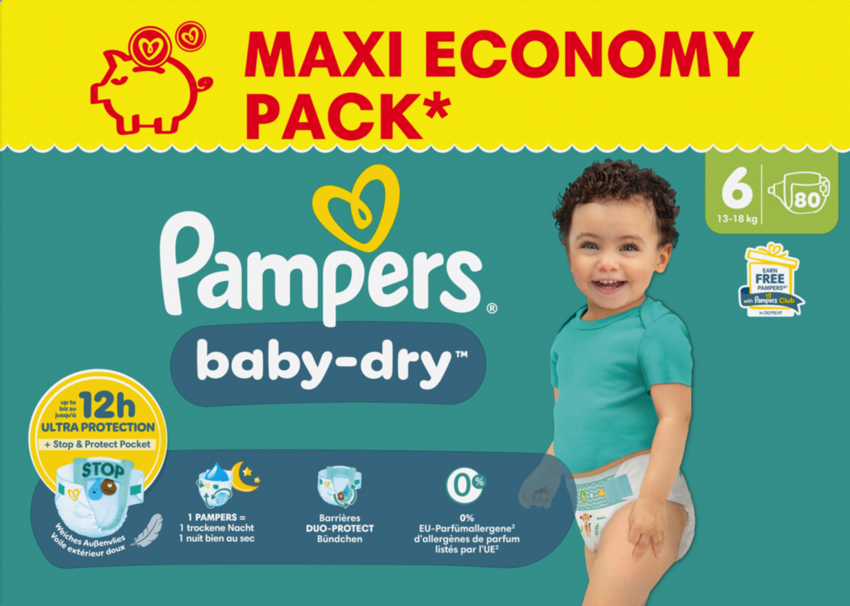 Pampers Baby-Dry luiers - Maat 6 (13-18kg) - 80 stuks - Voordeelverpakking