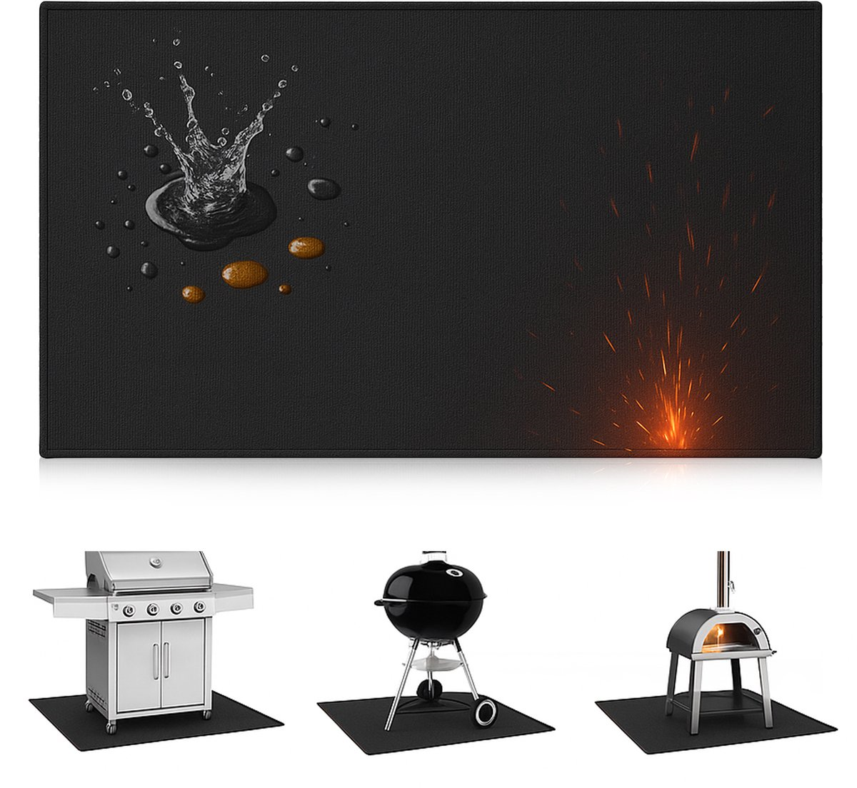 HEAT Outdoor Living BBQ Mat - Rechthoek - 91 x 122 cm