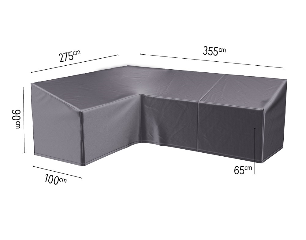 Platinum AeroCover Loungesethoes - Linkse hoek - 355/275x100x65/90 cm - Ademend & UV-bestendig