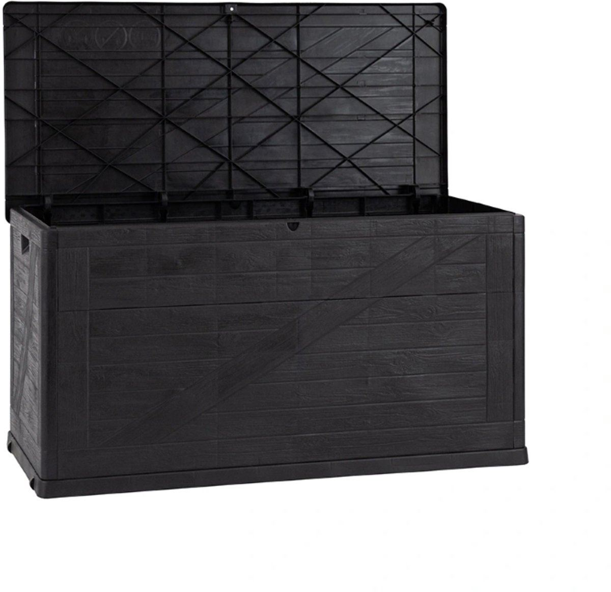 Toomax Multibox Wood Kussenbox - 420L - Donker Antraciet - Binnenmaat 113 x 49,5 x 59,5 cm - Buitenmaat 120 x 63 x 56 cm