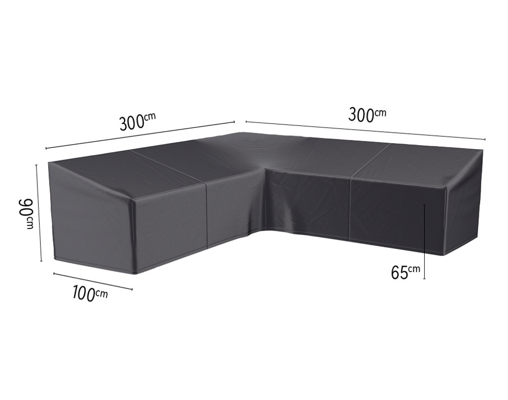 Platinum AeroCover Loungebankhoes L-vorm - 300x300x100xH65/90 cm - Grijs