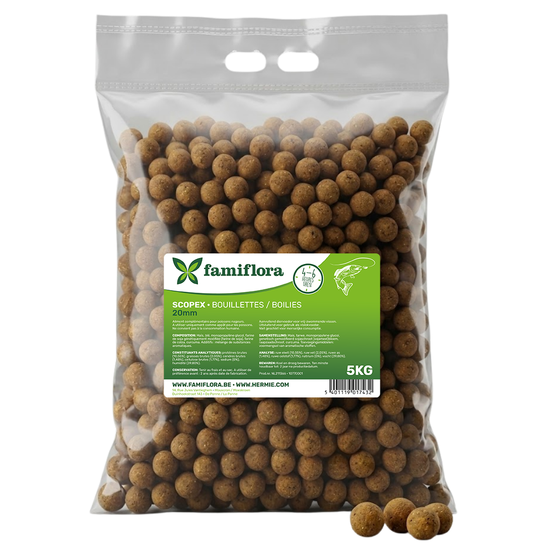 Famiflora Boilies Scopex - 20mm - 4-6h oplostijd - 5kg