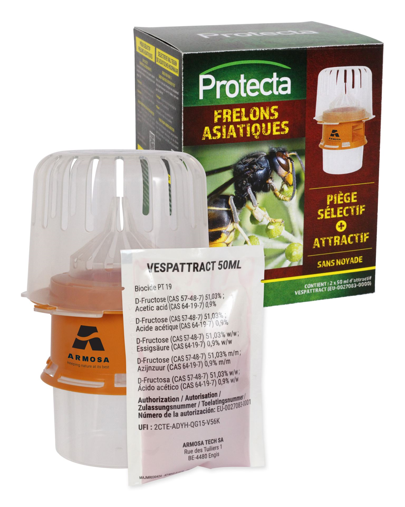 Protecta Kit Val Aziatische Hoornaar - Insectenval - Inclusief Lokstof (2x 50ml) - Herbruikbaar